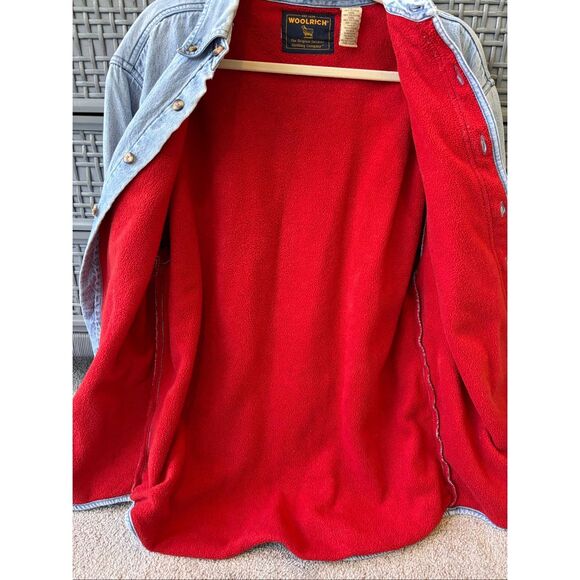 Woolrich Men's Fleece Lined Denim Blue Jean Shirt/Jacket Sz Med B29 - Picture 5 of 9